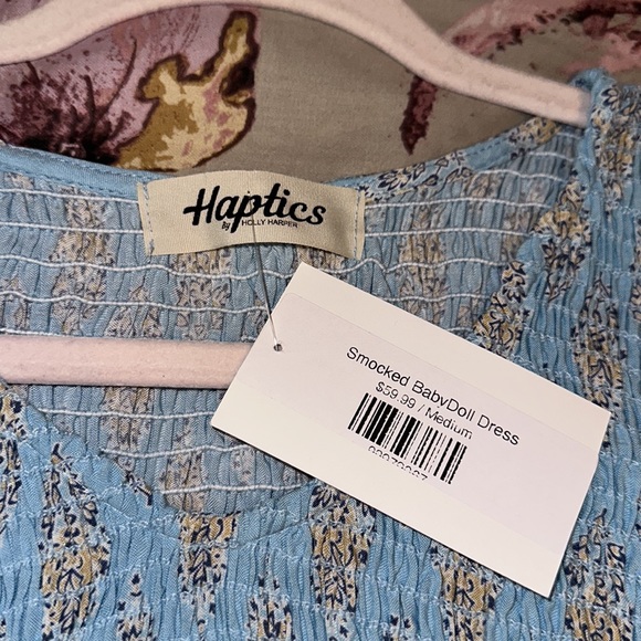 NWT Haptics by Holly Harper Smocked Babydoll Dress Medium - Picture 2 of 5